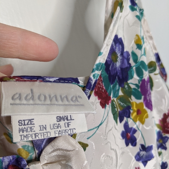 VTG Adonna Floral Slip Lingerie Dress Nature - Picture 4 of 7